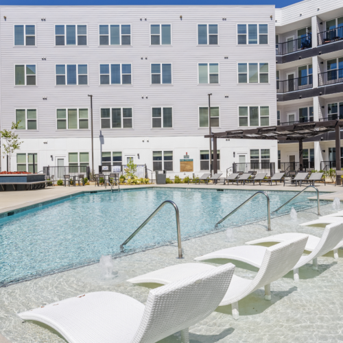 Resort-Style Pool with In-Water Lounge Chairs